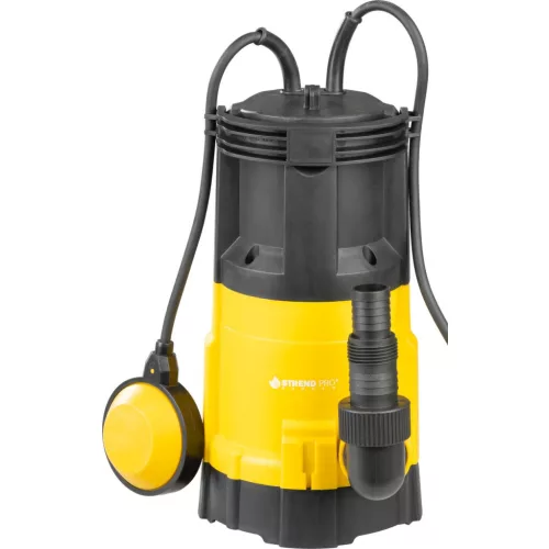 Elektromos iszapszivattyú, Strend Pro Garden NSP3D750-K, sárga/fekete, 750 W, 10 m kábel, maximális emelőmagasság: 8 m, 233 l/perc, szennyvízhez, úszókapcsolós, 30 mm szemcseméretig