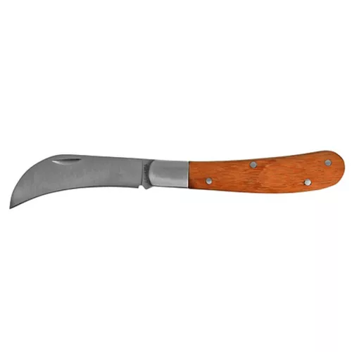 Metszőkés, Strend Pro Premium K01, hajlított penge, fa markolat, könnyen nyitható