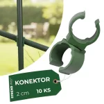 Csatlakozó Strend Pro, műanyag, csatlakozó kerti támasztórudakhoz, 20 mm, 10 db-os csomag