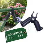 Csatlakozó Strend Pro, műanyag, A típusú csatlakozó kerti támasztórudakhoz, 20 mm, 4 db-os csomag