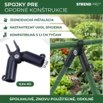 Csatlakozó Strend Pro, műanyag, A típusú csatlakozó kerti támasztórudakhoz, 11 mm, 4 db-os csomag
