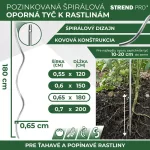 Rúd GS1 1800/6,5 mm, spirális, drót, horganyzott, növény- és paradicsomtámasztó