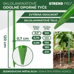 Támasztórúd CountryYard S270, 120 cm, 7.0 mm, zöld, üvegszálas