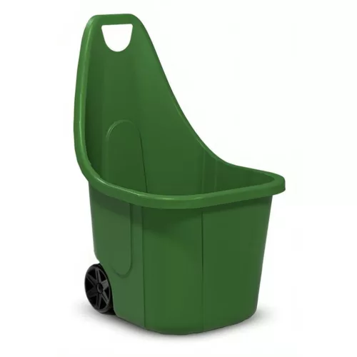 Kétkerekű kocsi, Strend Pro Garden Blumax Caddy, 60 l, zöld, 50 x 60 x 84 cm, újrahasznosított műanyag, időjárásálló, max. 40 kg teherbírás, kerti hulladékhoz