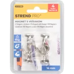Mágnes Strend Pro, extra erős, akasztóval, 16 mm, max. 6 kg, csomag 4 db