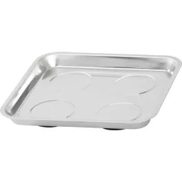   Mágneses csavartálca, Strend Pro, ezüst, 27 × 29,2 cm, rozsdamentes acél, 4 db gumiborítású mágnes, karcálló felület