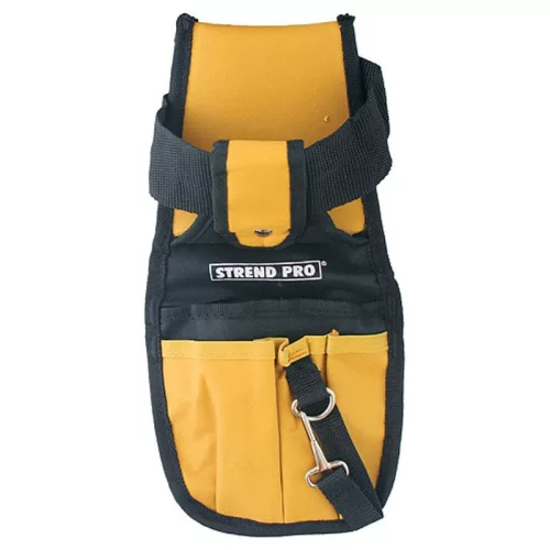 Szerszámtartó övtáska, Strend Pro TB-1012, 30,5 x 15,5 cm, sárga/fekete, övre rögzíthető, több rekeszes, praktikus