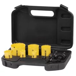   Lyukfúró készlet Strend Pro BHS 6689, Bi-fém, koronafúrók, 9 részes, 19-57 mm, professzionális