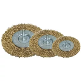   Kefe csiszoláshoz Tigerlion A9002, 50-65-75 mm, körkefe, hullámos, 3 részes kefekészlet, szárral