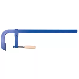   Asztalos szorító, Metalkov, kék, 400 mm, acél rúd, fa markolat, TR 18 x 4 menetes szár, fa ragasztásához