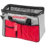 Szerszámos táska, Worcraft WTFTB-03 ShareSYS, 40 x 20,5 x 31 cm, szürke/piros, 600D nejlon, 12 kg teherbírás, gépekhez és szerszámokhoz