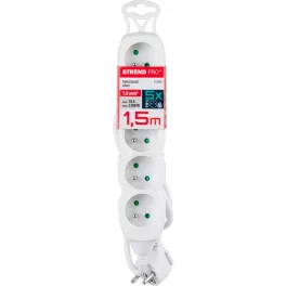   Kábel DG-F805B, 1,5 m hosszúságú, hosszabbító, fehér, 5x aljzat, new edition