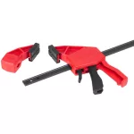 Gyorsszorító, Strend Pro Premium DT6608, fekete/piros, 150 mm, egykezes, gyors kioldással, nyújtásra is alkalmas, maximum 150 kg szorítónyomás