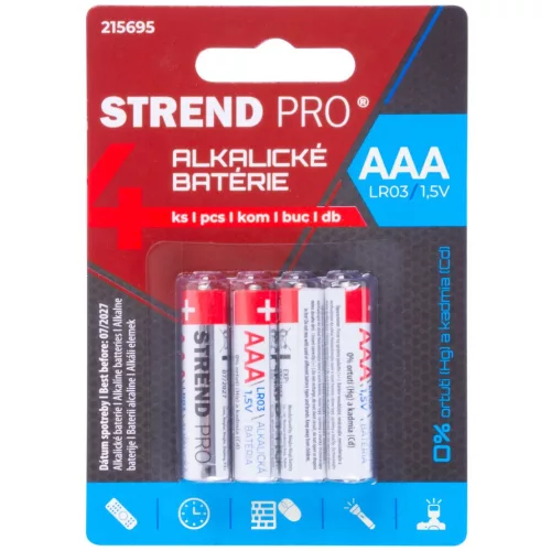 Akkumulátor Strend Pro, LR03, 4 db, AAA ceruzaelem, bliszter
