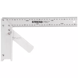   Asztalos derékszög, Strend Pro FSC-08, ezüst, 30 cm, alumínium, szögmérővel, pontos szögjelöléshez