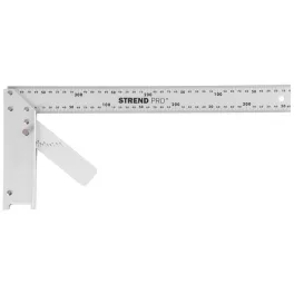   Asztalos derékszög, Strend Pro FSC-08, ezüst, 40 cm, alumínium, szögmérővel, pontos szögjelöléshez