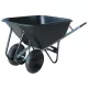 Kétkerekű talicska, Strend Pro Garden Greenlawn Titan, fekete, 180 l, 2 felfújható kerék, műanyag puttony, maximum 180 kg teherbírás