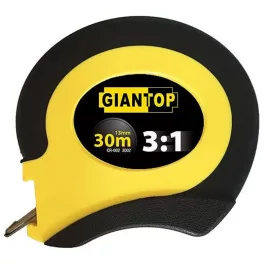   Mérőszalag, Giantop CR-002, sárga/fekete, 15 m/13 mm, acél szalag, fém rögzítőhurok, acél tok, tekercselő fogantyú