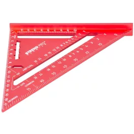   Asztalos derékszög, Strend Pro Premium, piros, 18 cm, háromszög kivitel, alumínium, pontos szögjelöléshez, profi és barkács munkákhoz