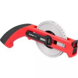   Mérőszalag, Strend Pro Premium LWP5013, piros/fekete, 50 m/13 mm, acél szalag, műanyag tok, fogantyúval, csúszóhoroggal