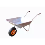 Talicska, Strend Pro Garden EcoLoad, ezüst, 65 l, felfújható kerék, horganyzott acél puttony, 80 kg teherbírás, PVC markolat