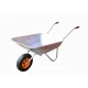 Talicska, Strend Pro Garden EcoLoad, ezüst, 65 l, felfújható kerék, horganyzott acél puttony, 80 kg teherbírás, PVC markolat