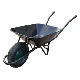   Talicska, Strend Pro Garden Wbar.B, fekete, 60 l, felfújható kerék, porszórt acél puttony, PVC markolat, szétszerelve