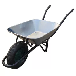   Talicska, Strend Pro Garden Wbar.G, ezüst, 60 l, felfújható kerék, horganyzott acél puttony, 100 kg teherbírás, PVC markolat, szétszerelve