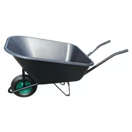   Talicska, Strend Pro Garden, Greenlawn Nero, fekete, 180 l, felfújható kerék, műanyag puttony, 150 kg teherbírás, PVC markolat, szétszerelve