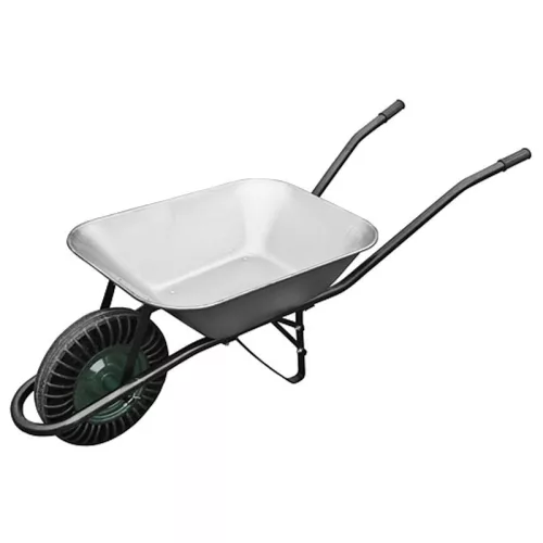 Talicska, Strend Pro Garden, ezüst, 60 l, defektmentes tömör Bantam kerék, horganyzott acél puttony, PVC markolat
