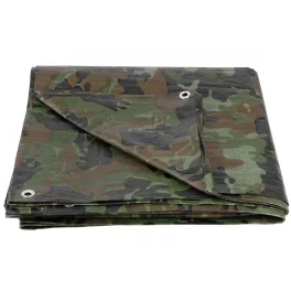   Takaróponyva Tarpaulin Khaki 2x3 m, 80 g/m, olíva/kamuflázs, fűzőlyukakkal