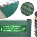 Árnyékoló háló POPULAR.NET, 1,8x50 m, HDPE, UV, 150 g/m2, 90% zöld