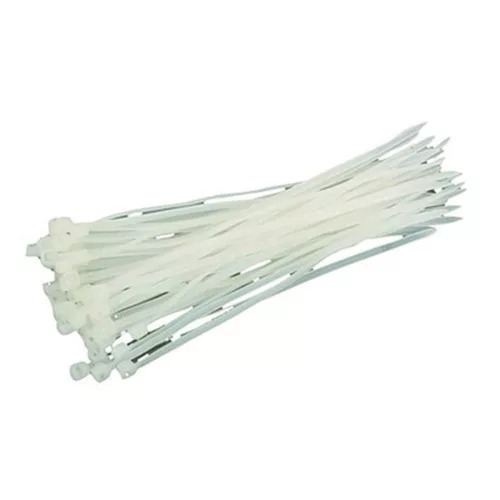 Kábelkötegelő Strend Pro CT66BW, 200x3,6 mm, 50 db, fehér, nylon, rögzítő