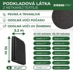 Talajtakaró geotextília, Strend Pro Garden B1303, 3,2 x 10 m, fekete, nem szőtt, 50 g/m2, gyomfogó, virág- és zöldségágyásokhoz