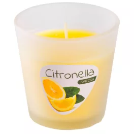   Gyertya Citronella CG144, rovarriasztó, üvegpohárban, 80 g, 80x70 mm