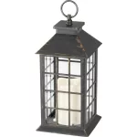 Lámpás, MagicHome LP2140, 14 x 14 x 30 cm, bronz, LED, 3 x AAA elemekkel, műanyag, beltéri, vintage stílusú, gyertyával (2170321)