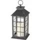 Lámpás, MagicHome LP2140, 14 x 14 x 30 cm, bronz, LED, 3 x AAA elemekkel, műanyag, beltéri, vintage stílusú, gyertyával (2170321)