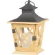 Lámpás, MagicHome LW8680, 19 x 19 x 36 cm, barna, LED, 3 x AA elemekkel, fa, beltéri, vintage stílusú, gyertyával (2170322)