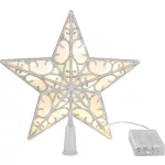 Csillag MagicHome Karácsony, műanyag, időzítő, 10x LED meleg fehér, 25 cm, 2xAA