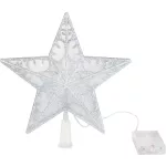 Csillag MagicHome Karácsony, műanyag, időzítő, 10x LED meleg fehér, 25 cm, 2xAA