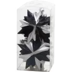 Dísz MagicHome, fekete-ezüst, 6 db, 8x9,5 cm, Karácsonyra
