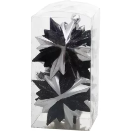 Dísz MagicHome, fekete-ezüst, 6 db, 8x9,5 cm, Karácsonyra