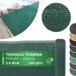 Árnyékoló háló PRIVAT.NET, 2x50 m, háló, HDPE, UV, 230 g/m2, 95% zöld