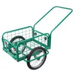 Kétkerekű kocsi, Strend Pro Garden Victor, zöld, felfújható kerekek, kiváló minőségű fém, 100 kg teherbírás