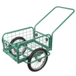 Kétkerekű kocsi, Strend Pro Garden Victor, zöld, felfújható kerekek, kiváló minőségű fém, 100 kg teherbírás