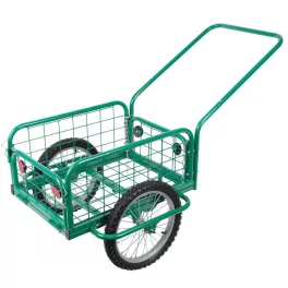   Kétkerekű kocsi, Strend Pro Garden Victor, zöld, felfújható kerekek, kiváló minőségű fém, 100 kg teherbírás