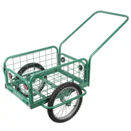   Kétkerekű kocsi, Strend Pro Garden Victor, zöld, felfújható kerekek, kiváló minőségű fém, 100 kg teherbírás