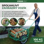 Kétkerekű kocsi, Strend Pro Garden Victor, zöld, felfújható kerekek, kiváló minőségű fém, 100 kg teherbírás