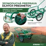 Kétkerekű kocsi, Strend Pro Garden Victor, zöld, felfújható kerekek, kiváló minőségű fém, 100 kg teherbírás