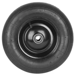   Talicska és kézikocsi kerék, Strend Pro Garden WBw 25, fekete, felfújható, 39 cm átmérő, 9 cm szélesség, tengelyfurat: 25 mm